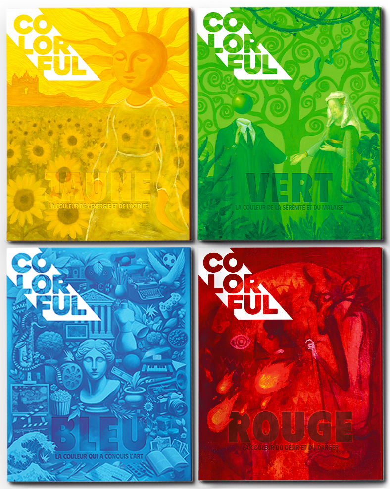 Couverture de Pack JRVB – Colorful Magazine Jaune, Rouge, Vert et Bleu